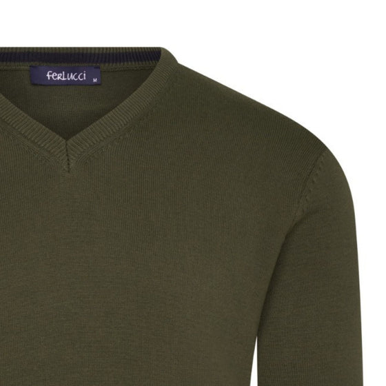 V-hals Army green